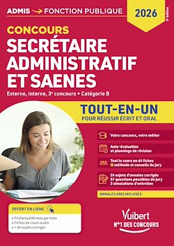 Télécharger le livre :  Concours Secrétaire administratif et SAENES - Catégorie B - Tout-en-un