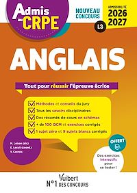 Télécharger le livre : Admis au CRPE 2026-2027 - Anglais : Epreuve écrite d'admissibilité L3