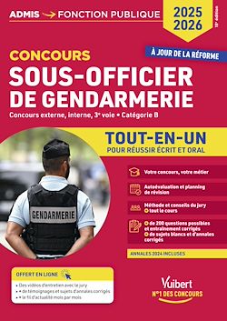 Télécharger le livre :  Concours Sous-officier de gendarmerie - Catégorie B - Tout-en-un - Vidéos offertes : 4 entretiens commentés + 20 tutos sur les tests psycho