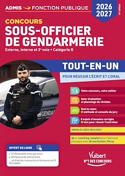 Télécharger le livre :  Concours Sous-officier de gendarmerie 2026-2027 - Tout-en-un