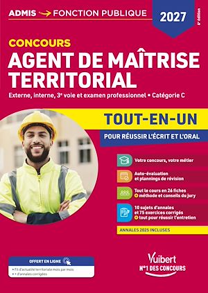Téléchargez le livre :  Concours Agent de maîtrise territorial 2027 - Tout-en-un