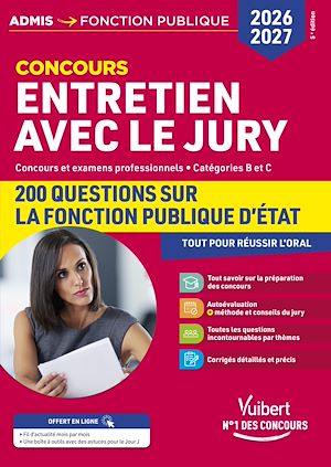 Téléchargez le livre :  Entretien avec le jury - 200 questions sur la fonction publique d'État - 2026-2027