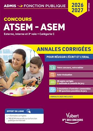 Téléchargez le livre :  Concours ATSEM et ASEM 2026-2027 - Annales corrigées