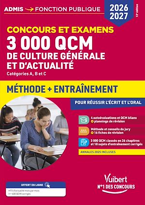 Téléchargez le livre :  3000 QCM de culture générale et d'actualité - Méthode et entraînement - Concours 2026-2027