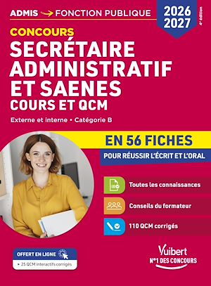Téléchargez le livre :  Concours Secrétaire administratif et SAENES en 56 fiches 2026-2027 - Cours et QCM
