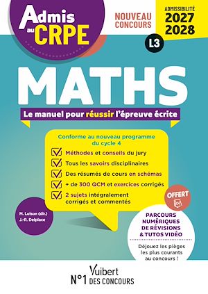 Téléchargez le livre :  Admis au CRPE 2027-2028 - Maths : Epreuve écrite d'admissibilité L3