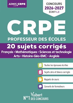 Téléchargez le livre :  CRPE 2026-2027 - L3 - 20 sujets corrigés - Épreuves d'admissibilité