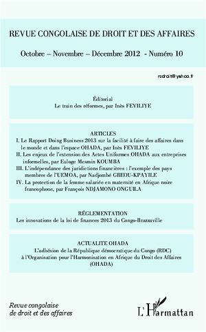 Téléchargez le livre :  Revue congolaise de droit et des affaires