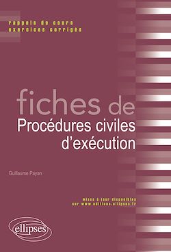 Télécharger le livre :  Fiches de Droit de procédures civiles d'éxécution