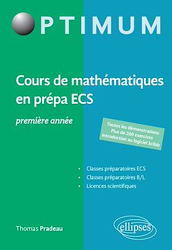 Télécharger le livre :  Cours de maths en prépa ECS 1re année