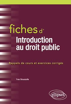 Télécharger le livre :  Fiches d'introduction au droit public