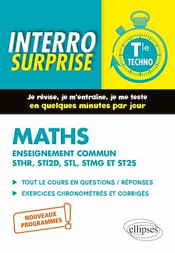 Télécharger le livre :  Mathématiques - Terminale technologique enseignement commun STHR, STI2D, STL, STMG et ST2S