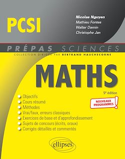 Télécharger le livre :  Mathématiques PCSI - Nouveaux programmes - 5e édition