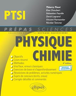 Télécharger le livre :  Physique-Chimie PTSI - Nouveaux programmes