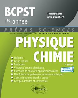 Télécharger le livre :  Physique-Chimie BCPST1 -  Programme 2021