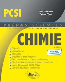 Télécharger le livre :  Chimie PCSI - Nouveaux programmes