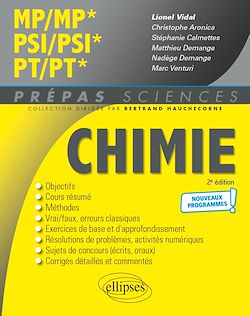 Télécharger le livre :  Chimie MP/MP* PSI/PSI* PT/PT*- Programme 2022