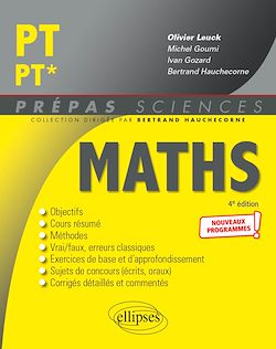 Télécharger le livre :  Mathématiques PT/PT* - Programme 2022