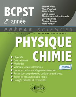 Télécharger le livre :  Physique-Chimie BCPST 2e année - Programme 2022