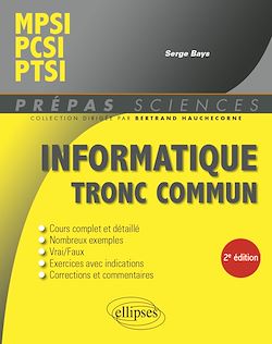 Télécharger le livre :  Informatique tronc commun - MPSI - PCSI - PTSI