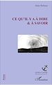 Télécharger le livre :  Ce qu'il y a à dire et à savoir