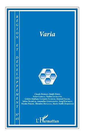 Téléchargez le livre :  Varia (Région et développement 45)