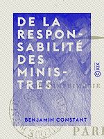 Télécharger le livre :  De la responsabilité des ministres
