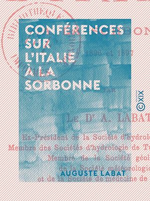 Téléchargez le livre :  Conférences sur l'Italie à la Sorbonne