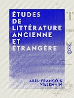 Télécharger le livre :  Études de littérature ancienne et étrangère