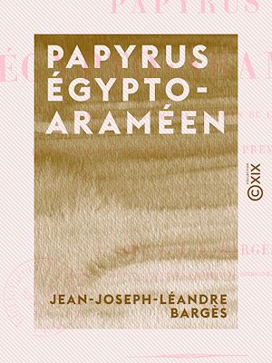 Téléchargez le livre :  Papyrus égypto-araméen - Appartenant au musée égyptien du Louvre, expliqué et analysé pour la première fois