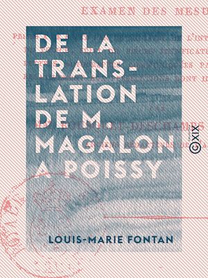 Téléchargez le livre :  De la translation de M. Magalon a Poissy - Et de la suppression de L'Album