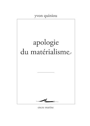 Téléchargez le livre :  Apologie du matérialisme