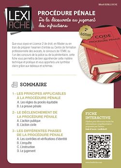 Télécharger le livre :  Procédure pénale - De la découverte au jugement des infractions (2ème édition)