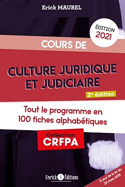 Télécharger le livre :  Cours de culture juridique et judiciaire - Édition 2021