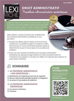 Télécharger le livre :  Droit administratif : Procédure administrative contentieuse