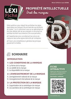 Télécharger le livre :  Droit de la propriété intellectuelle - Droit des marques (2ème édition)