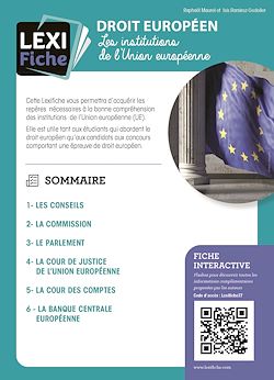 Télécharger le livre :  Droit européen - Les institutions de l'union européenne