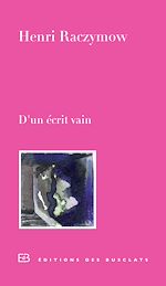 Télécharger le livre :  D'un écrit vain