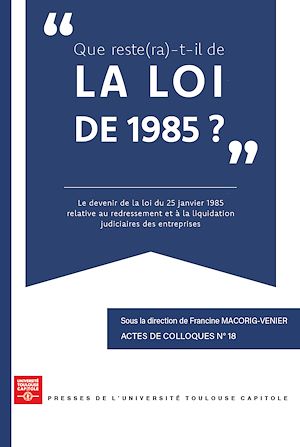 Téléchargez le livre :  Que reste(ra)-t-il de la Loi de 1985 ?