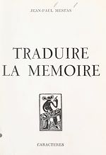 Télécharger le livre :  Traduire la mémoire