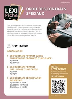 Télécharger le livre :  Droit des contrats spéciaux