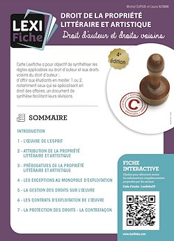 Télécharger le livre :  Propriété littéraire et artistique (4e édition)