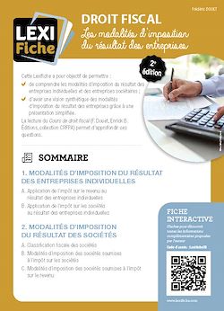 Télécharger le livre :  Droit fiscal (2e édition)