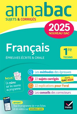 Téléchargez le livre :  Annales du bac Annabac 2025 Français 1re technologique (bac de français écrit & oral)