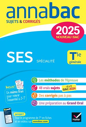 Téléchargez le livre :  Annales du bac Annabac 2025 SES Tle générale (spécialité)