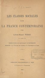 Télécharger le livre :  Les classes sociales dans la France contemporaine