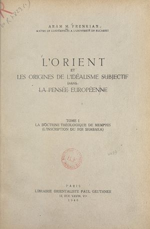 Téléchargez le livre :  L'Orient et les origines de l'idéalisme subjectif dans la pensée européenne (1)