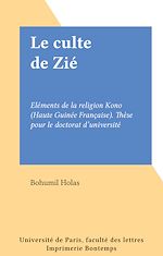 Télécharger le livre :  Le culte de Zié