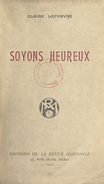 Télécharger le livre :  Soyons heureux