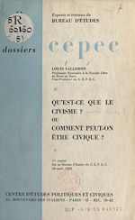 Télécharger le livre :  Qu'est-ce que le civisme ?